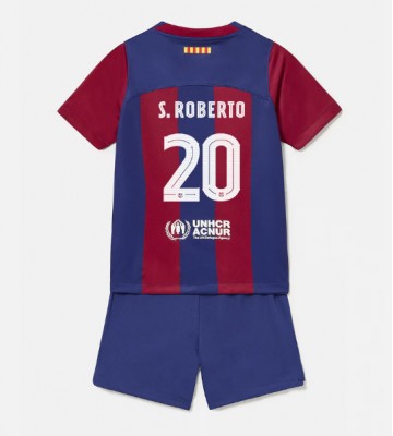 Barcelona Sergi Roberto #20 Replica Home Stadium Kit for Kids 2023-24 Short Sleeve (+ pants)